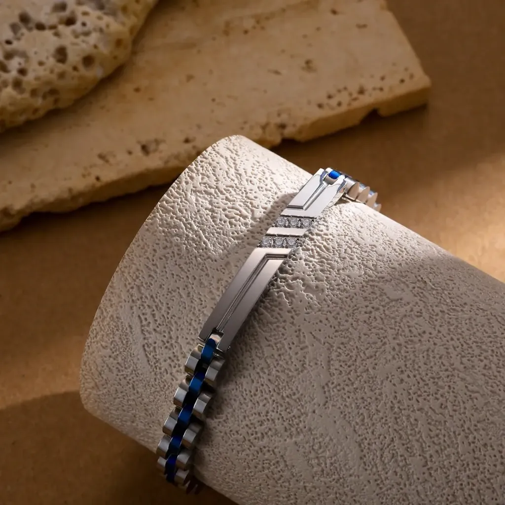 Bracelet Homme Vendôme – Argent & Bleu