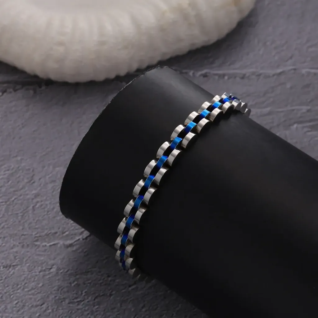 Bracelet Homme Monceau – Argent & Bleu