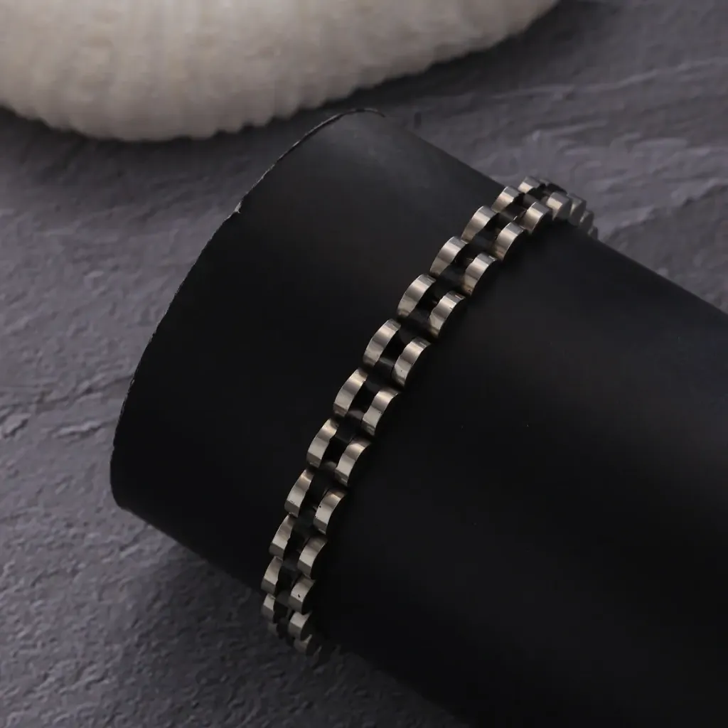 Bracelet Homme Monceau – Argent & Noir