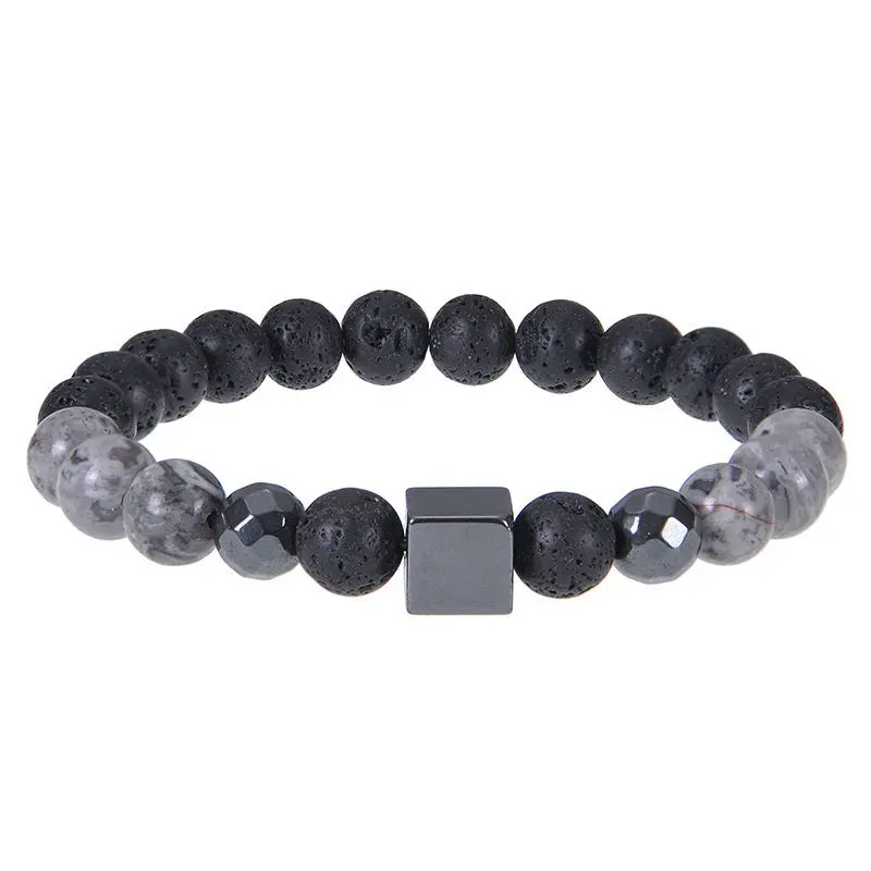  Bracelets Perles & Pierres Naturelles (Noir)
